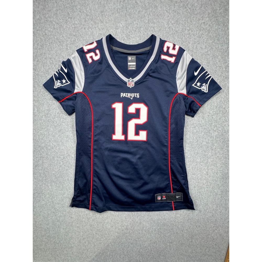 Nike NFL New England Patriots Tom Brady 12 Jersey Kids Medium Navy Blue
